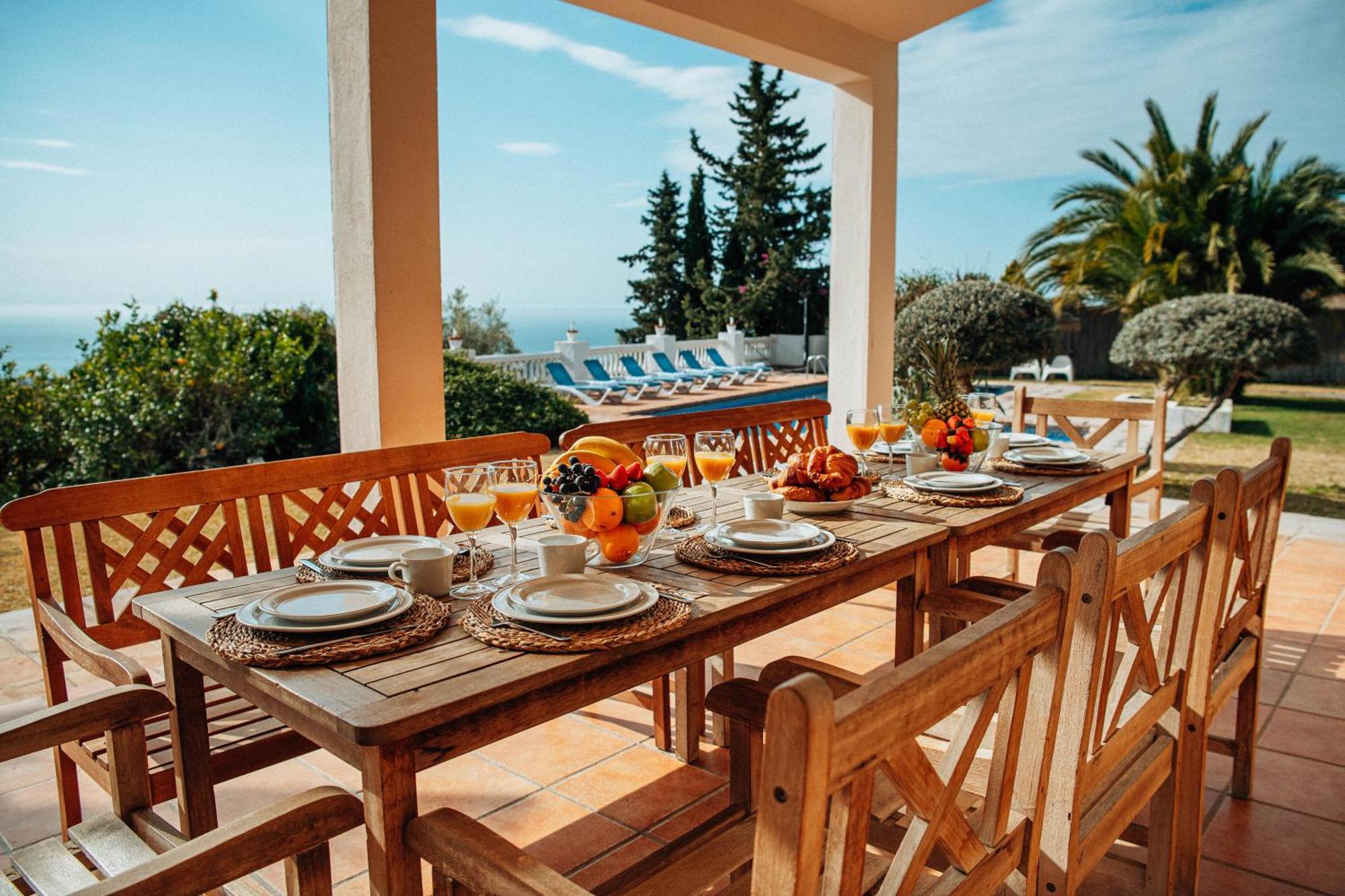 Gran Villa Con Vistas Al Mar Y Piscina Privada مالقة المظهر الخارجي الصورة
