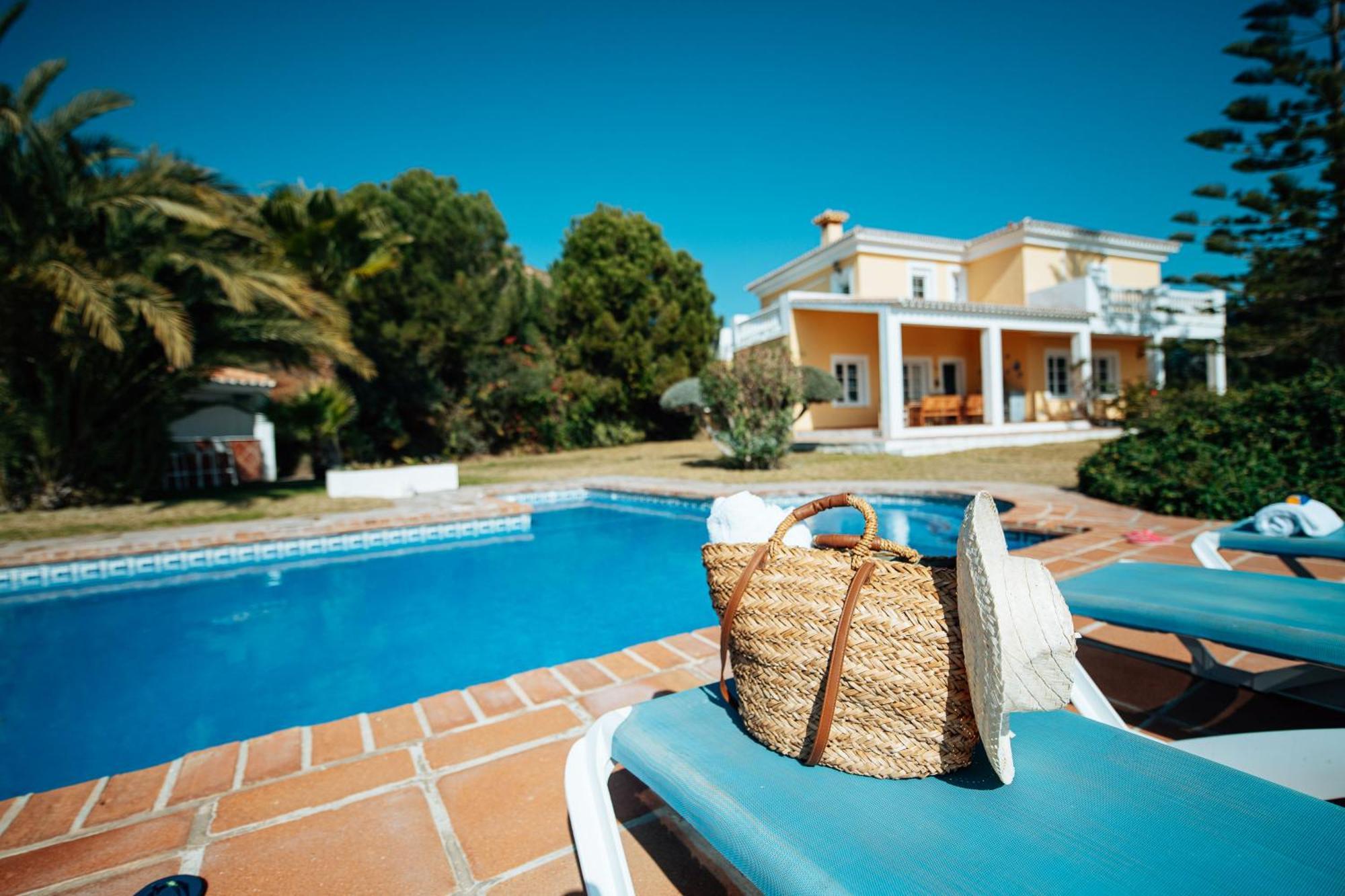 Gran Villa Con Vistas Al Mar Y Piscina Privada مالقة المظهر الخارجي الصورة